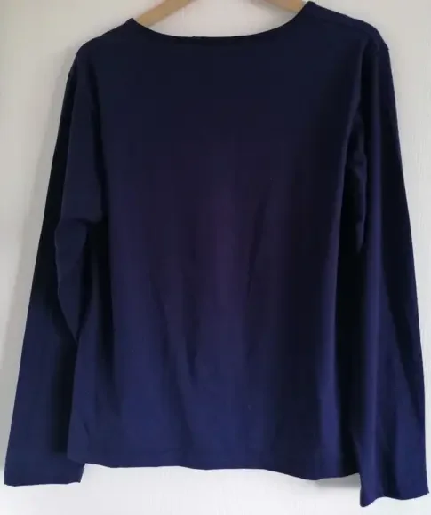 GW classy Ladies T Shirt Size 2xl navy blue long sleeves ideal for Layering - Picture 3 of 3